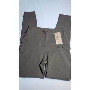 Roxy High Waisted Ankle Leggings Pants Womens Gray size Large Logo